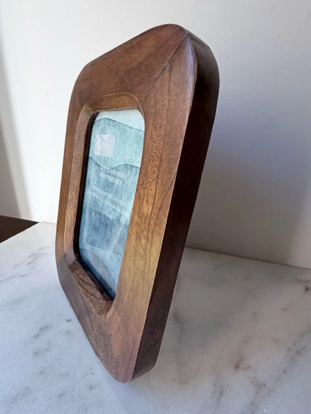 Handcrafted Solid Wood Photo Frame - Brown 5”x7” rustic wooden frame
